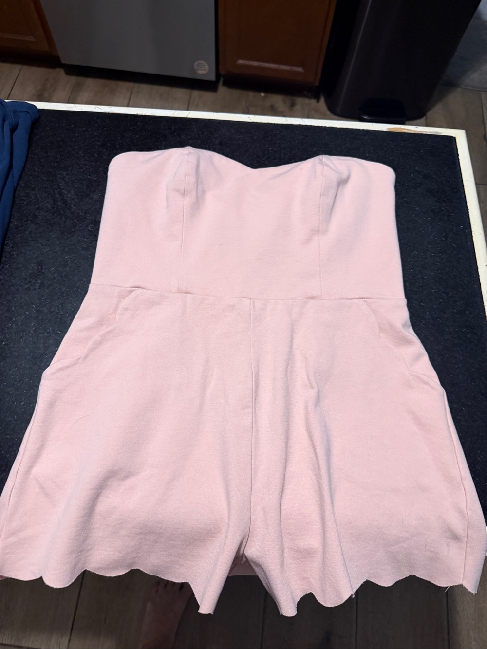 Stella Luce Blush Strapless Scallop-Hem Romper